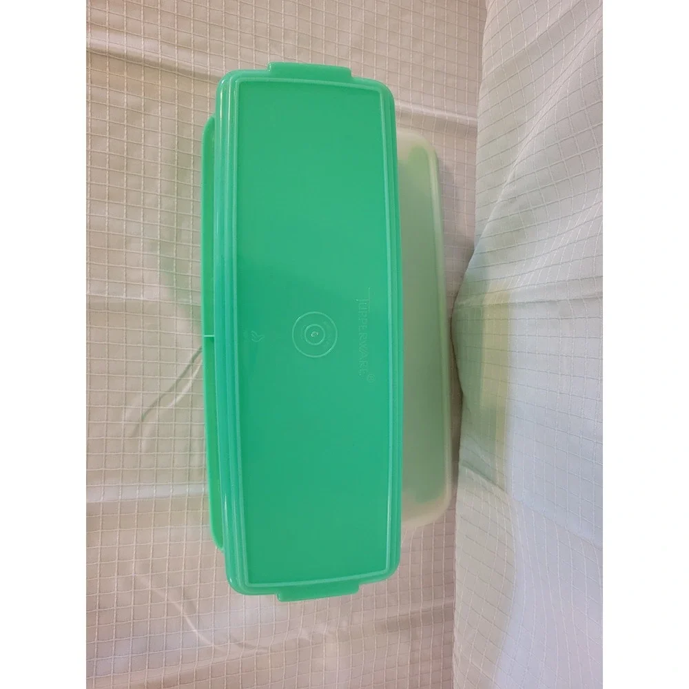 Vintage Tupperware FridgeSmart Green Rectangular Container with Lid and Tray
